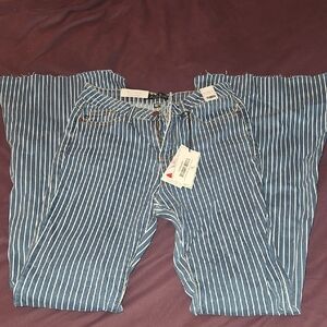 Judy Blue Super Flare Denim with White Stripes